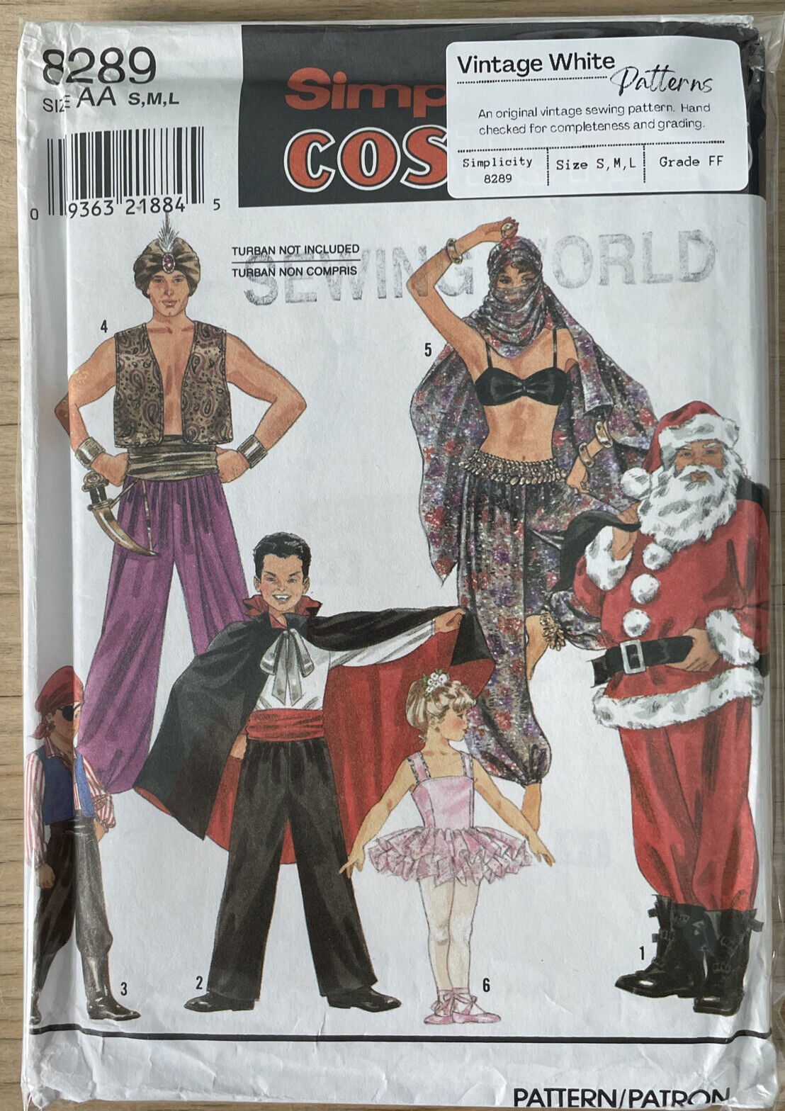 Simplicity 8289 Size S-L Fancy Dress Dracula Ballet Pirate FF *