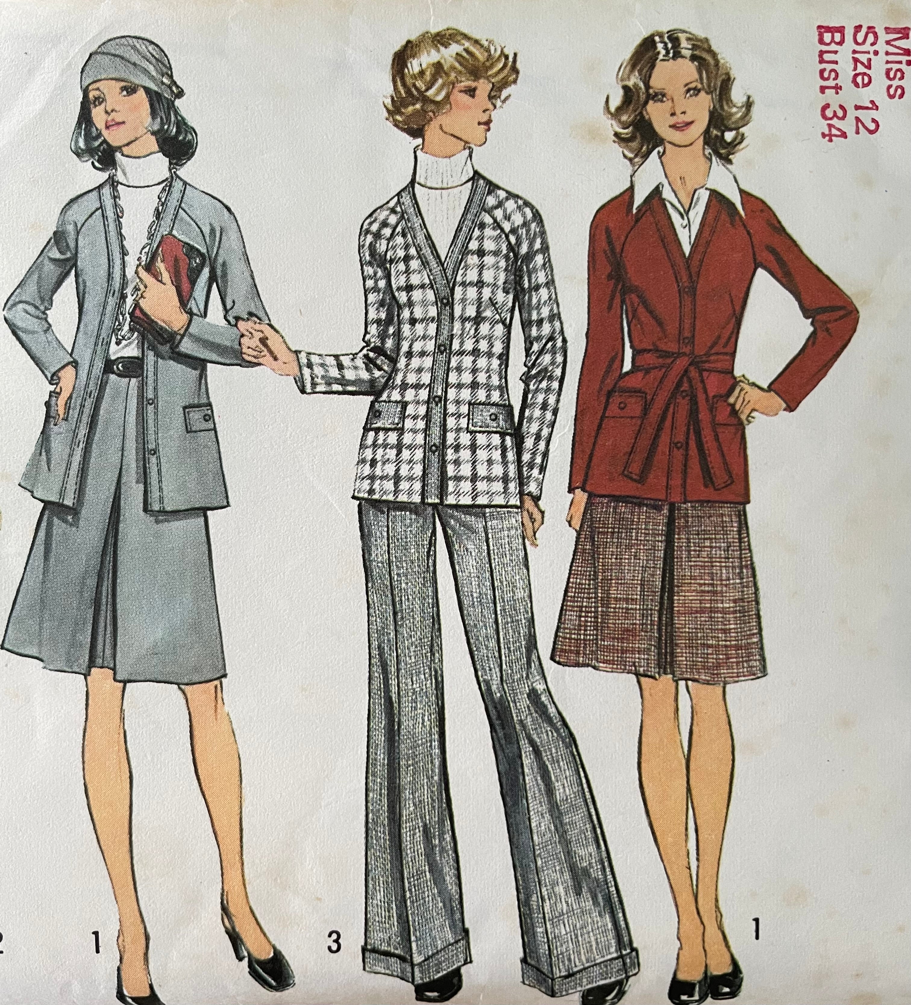 Simplicity 5921 Womens Size 12 Jacket Skirt Trousers