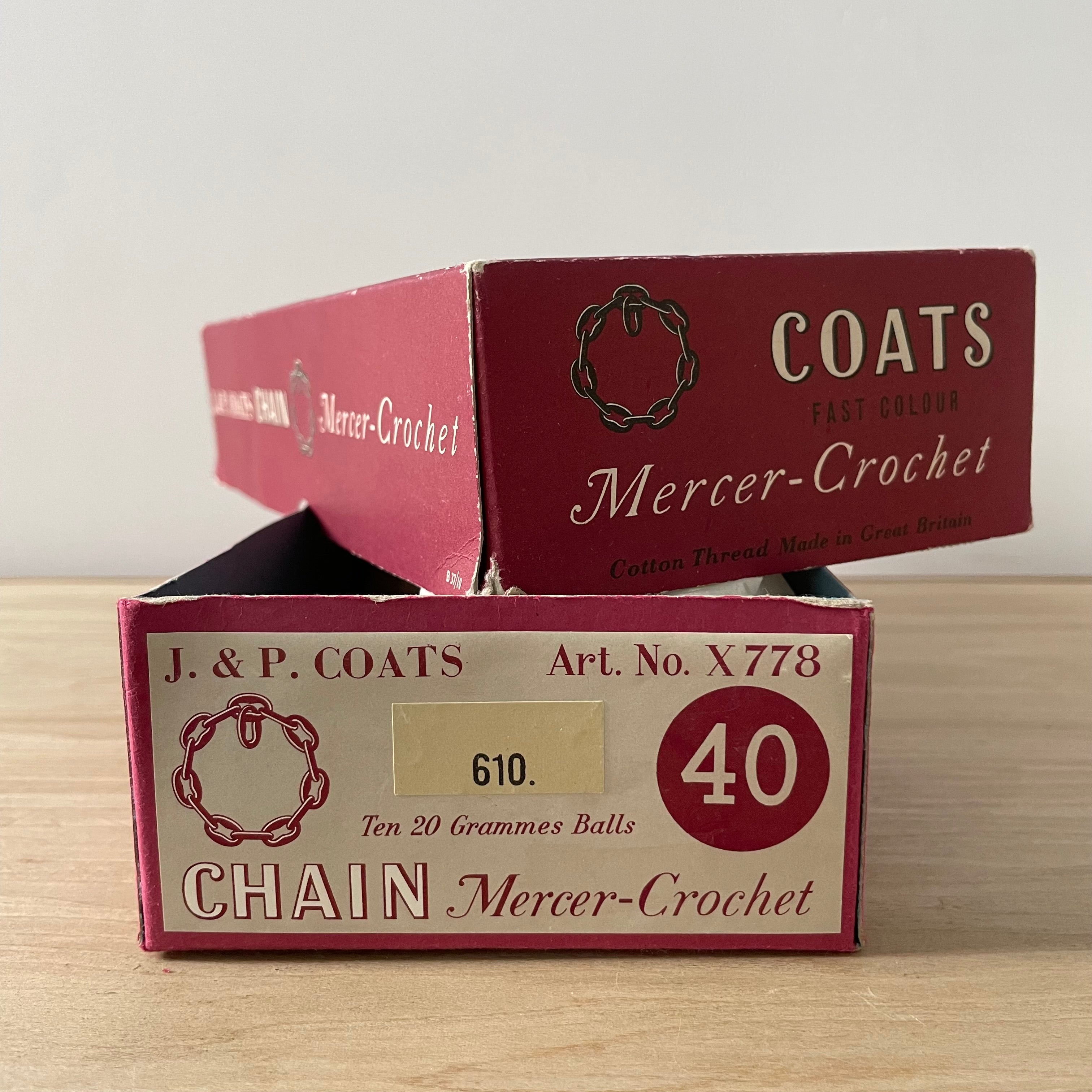 J & P Coats Mercer-Crochet Thread – No. Arl X778