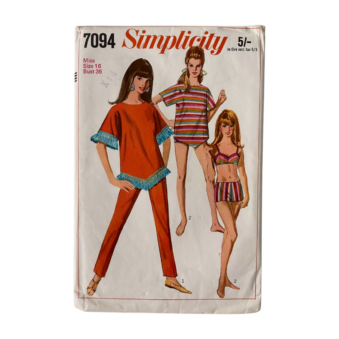 Simplicity 7094 Womens Size 12 Blouse Trousers Swimsuit FF