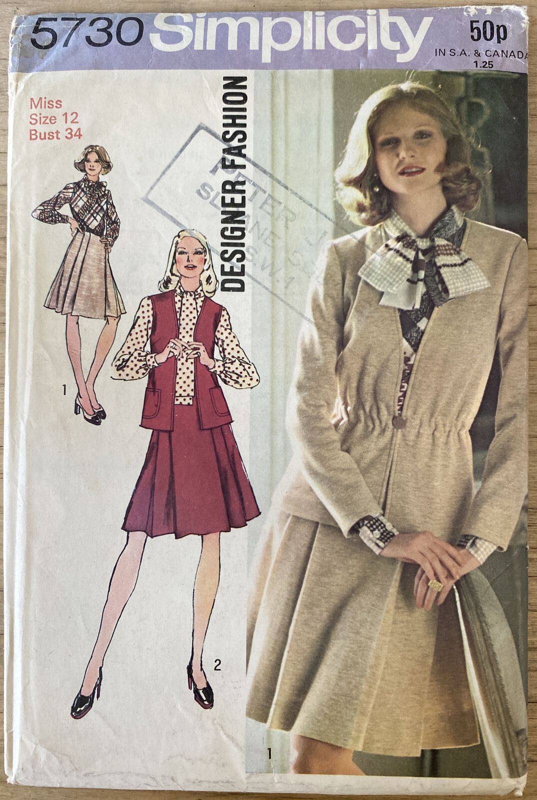 Simplicity 5730 Size 12 Dress Cardigan Vest *