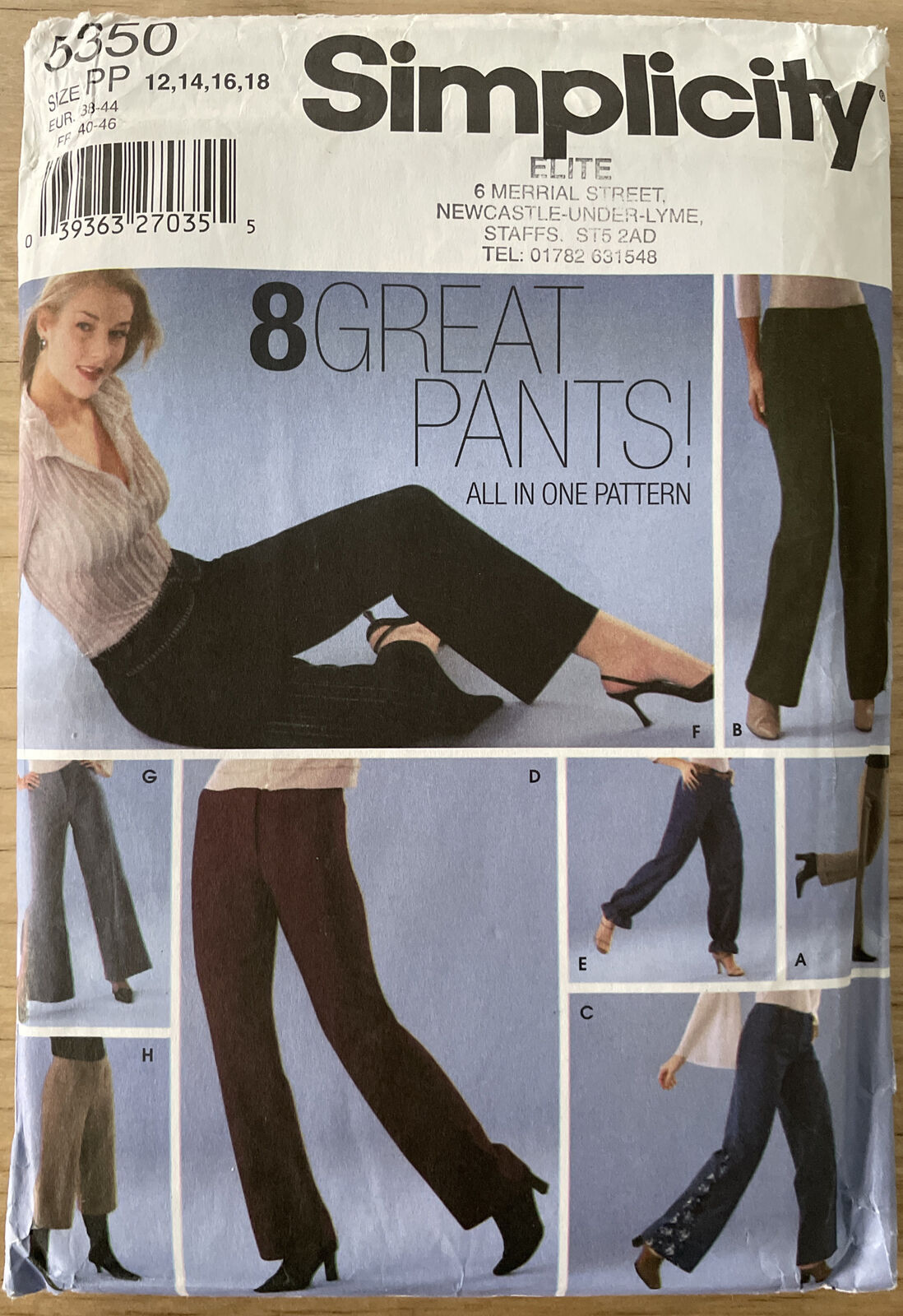 Simplicity 5350 Womens Size 12-18 Trousers FF *