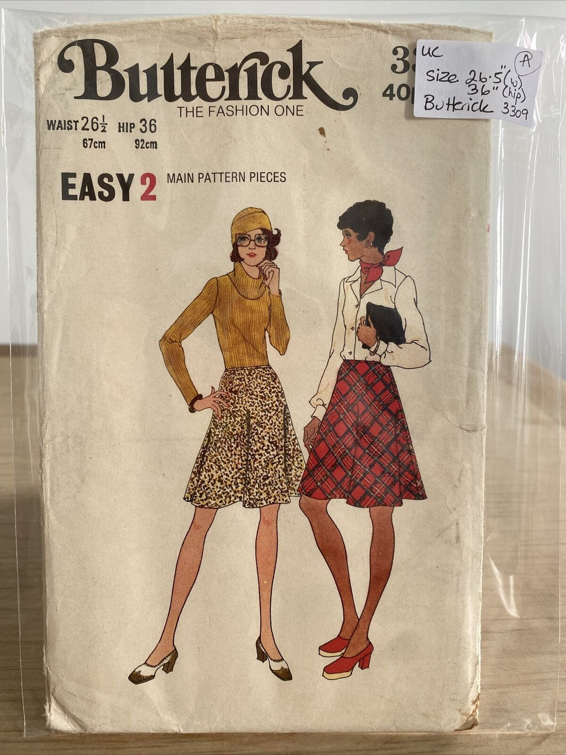 Butterick 3309 Womens Waist 26.5” Skirt