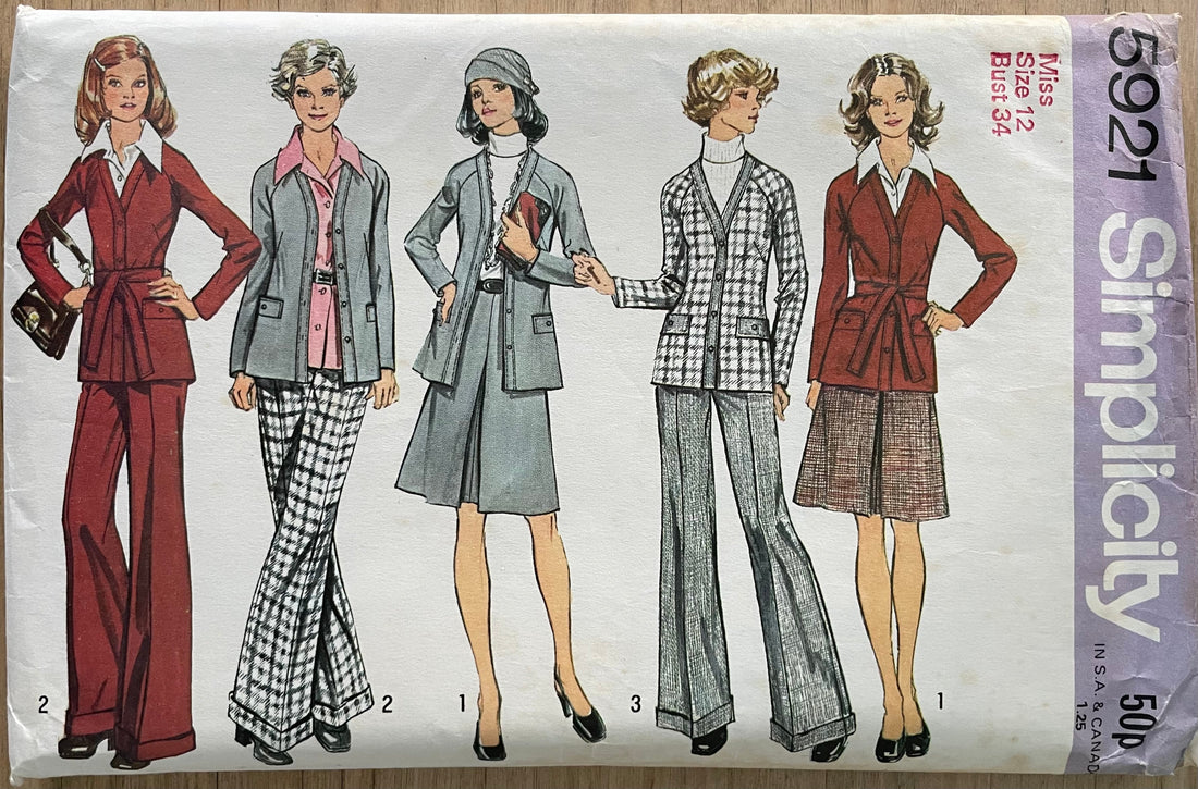 Simplicity 5921 Womens Size 12 Jacket Skirt Trousers