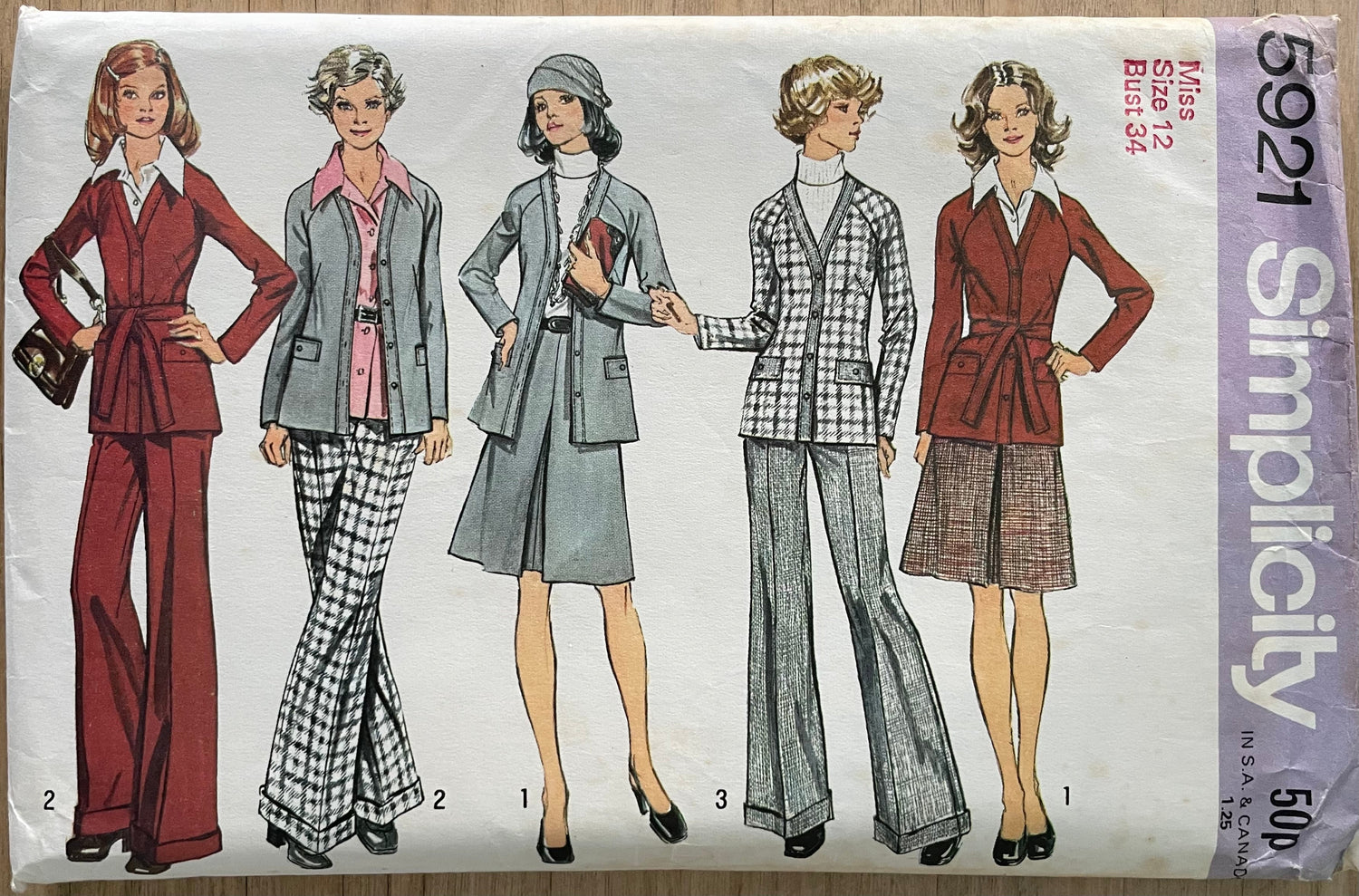 Simplicity 5921 Womens Size 12 Jacket Skirt Trousers
