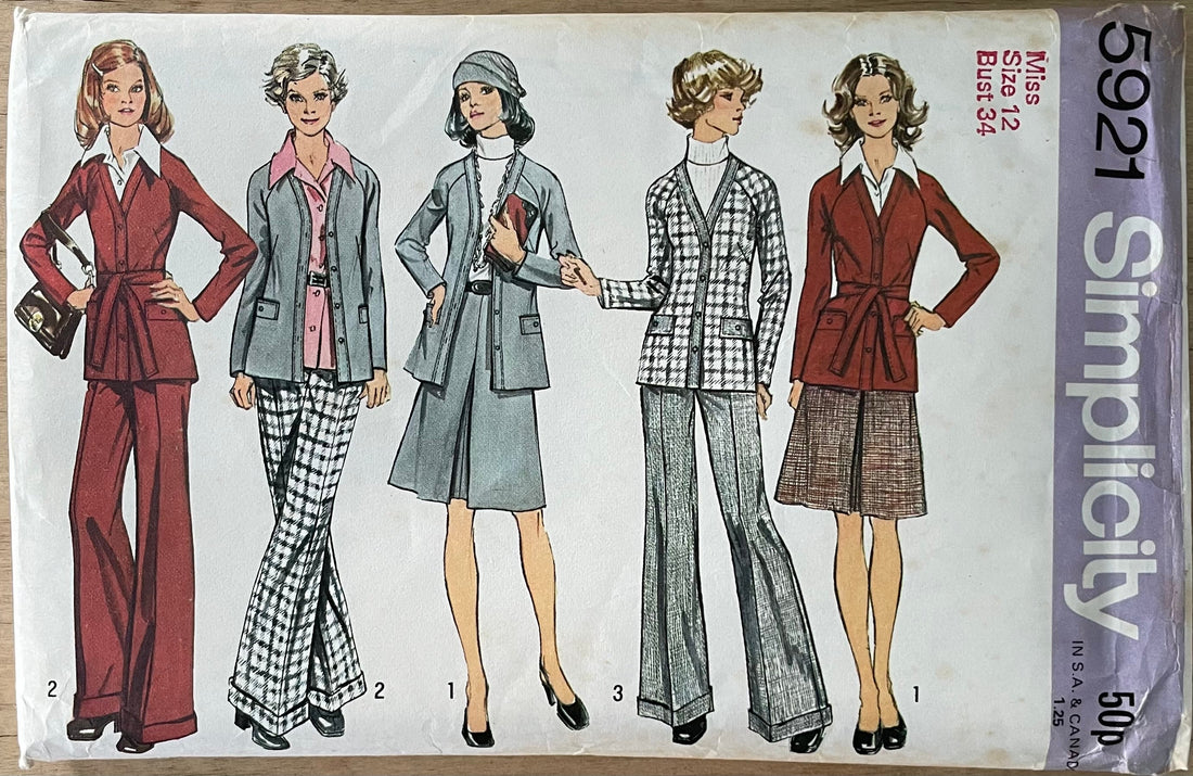 Simplicity 5921 Womens Size 12 Jacket Skirt Trousers