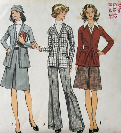 Simplicity 5921 Womens Size 12 Jacket Skirt Trousers
