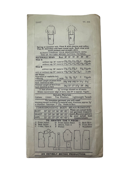 Woman W410 Womens Bust 34&quot; Skirt Jacket FF