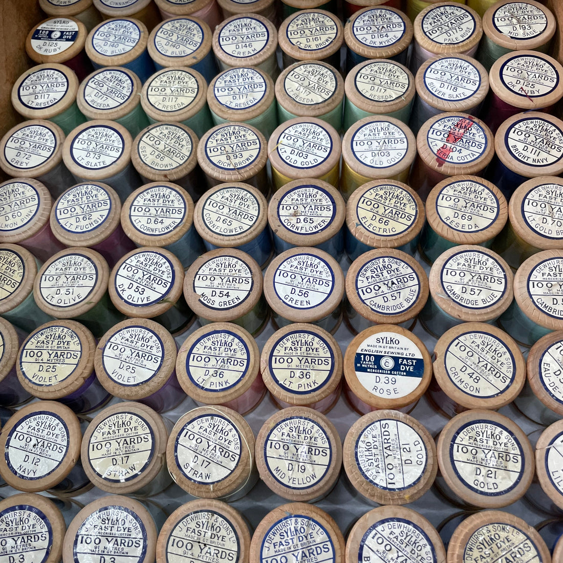 Vintage Dewhurst Sylko Wooden Cotton Reels Spools - Unpierced