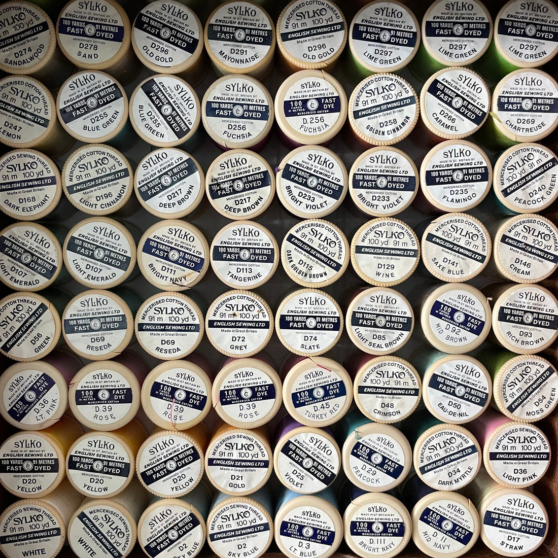 Vintage Dewhurst Sylko Cotton Reels Spools (Plastic) - Unpierced