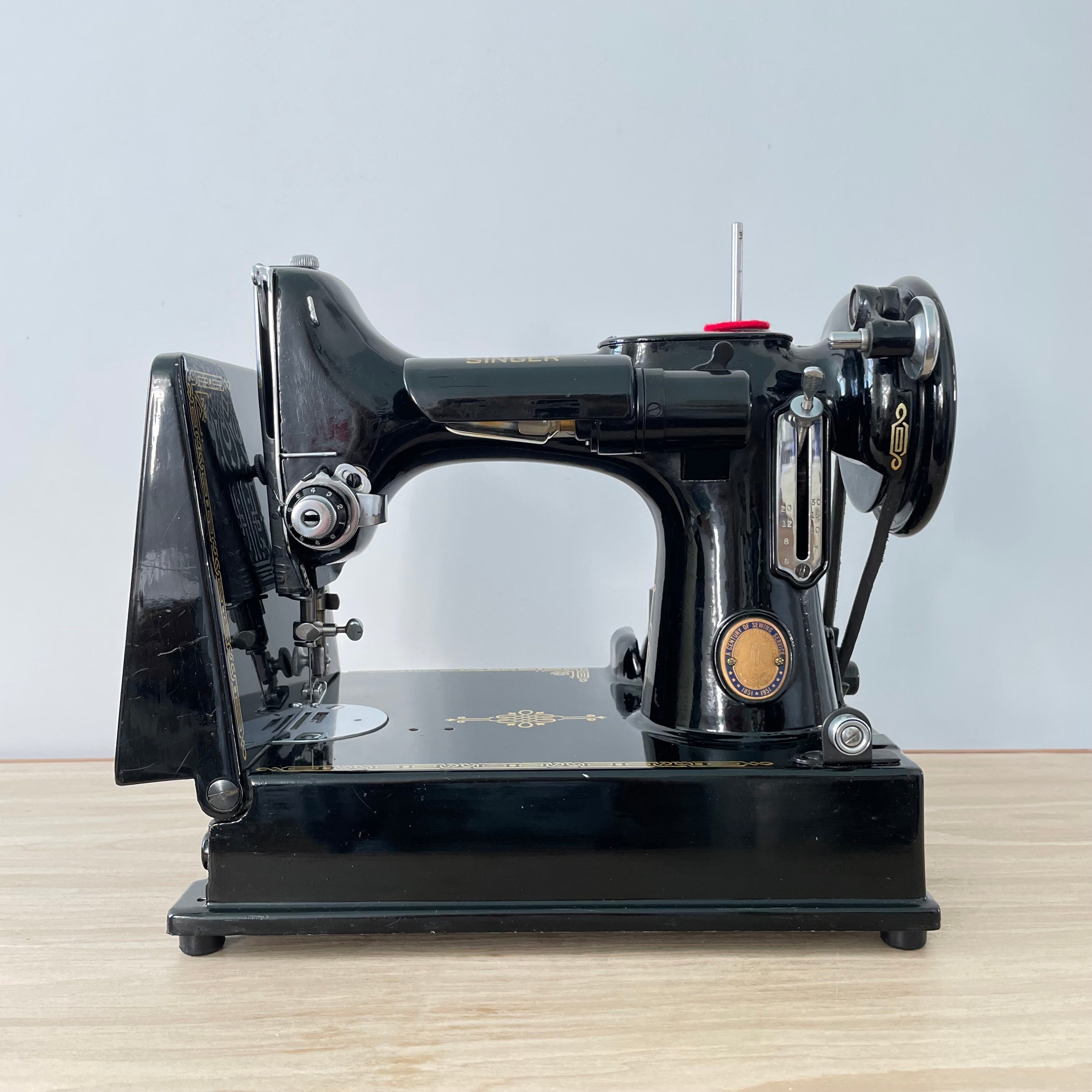 Singer 221K Featherweight Sewing Machine – 1951 Centennial Edition – With Case &amp; Accessories