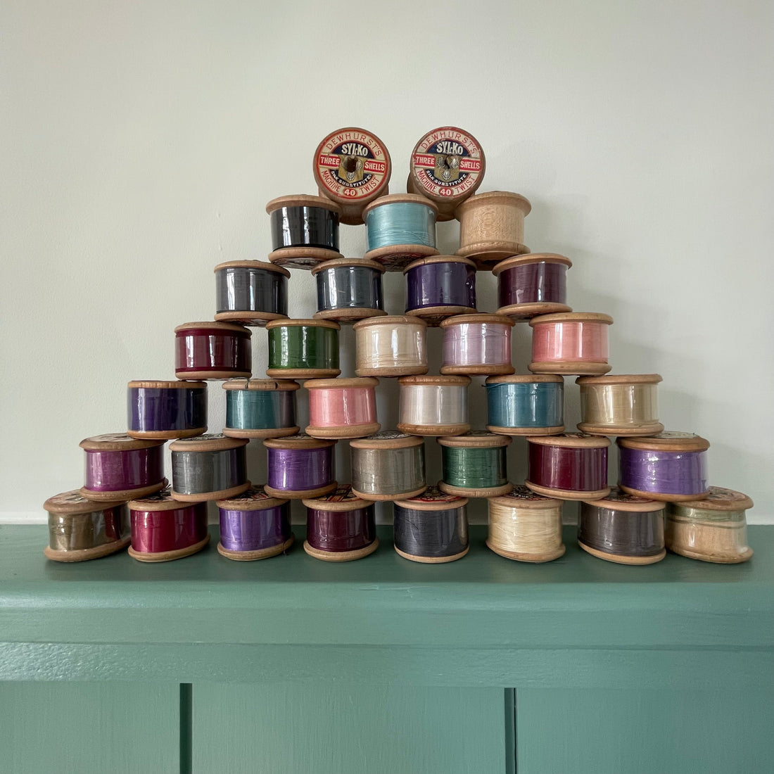 Vintage Dewhurst Sylko DUMPY Wooden Cotton Reels Spools