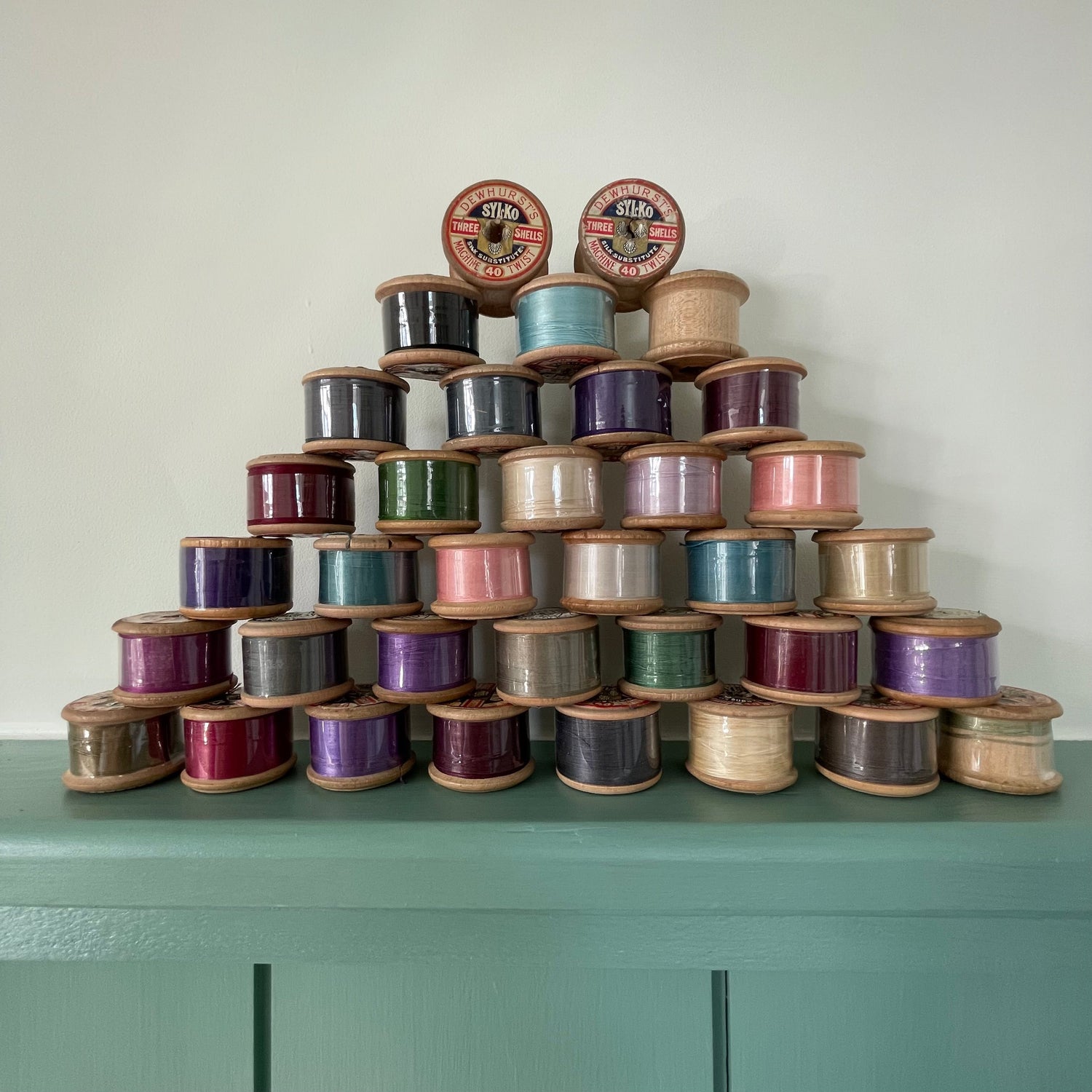 Vintage Dewhurst Sylko DUMPY Wooden Cotton Reels Spools