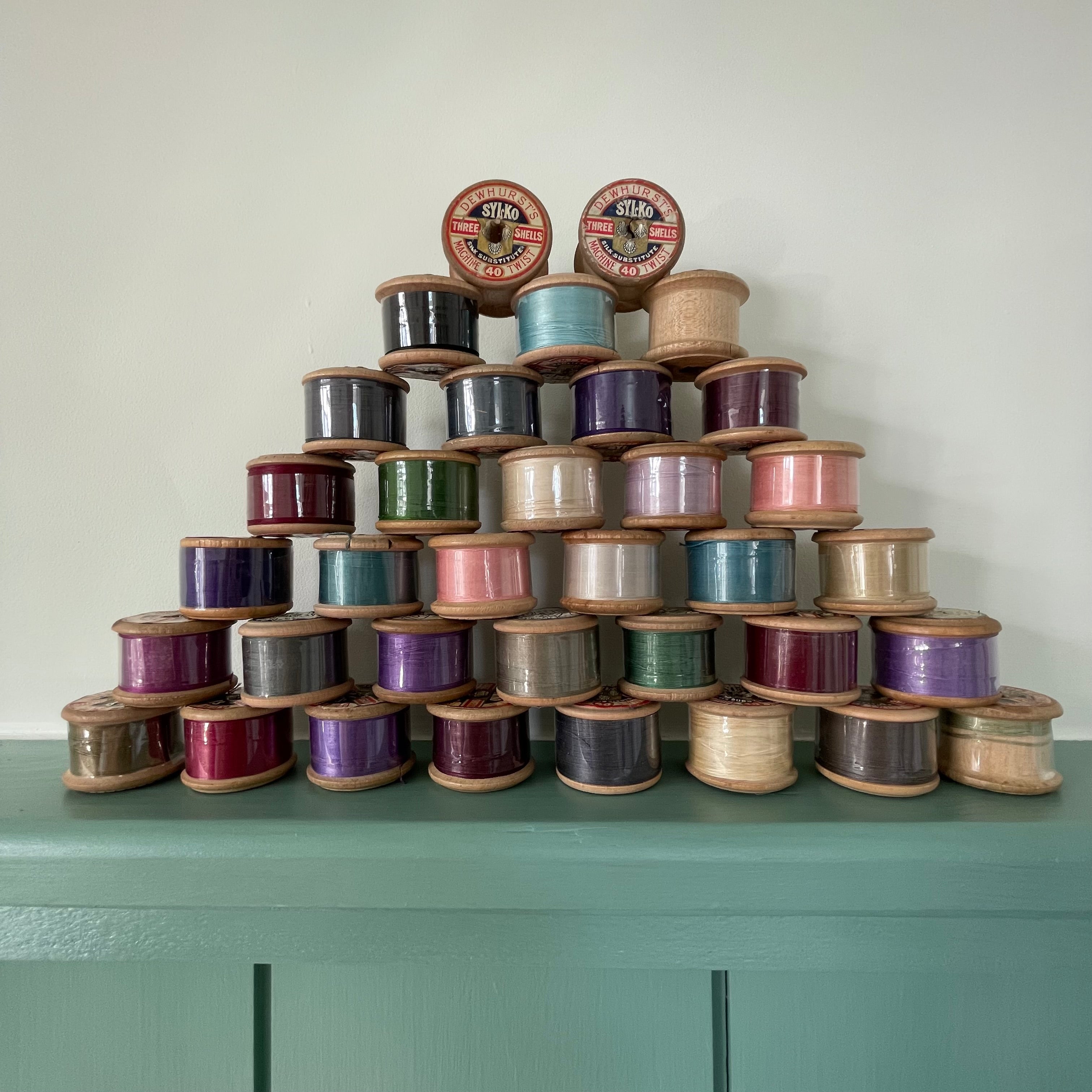 Vintage Dewhurst Sylko DUMPY Wooden Cotton Reels Spools