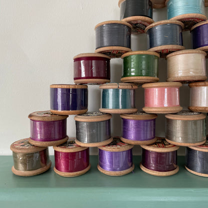 Vintage Dewhurst Sylko DUMPY Wooden Cotton Reels Spools