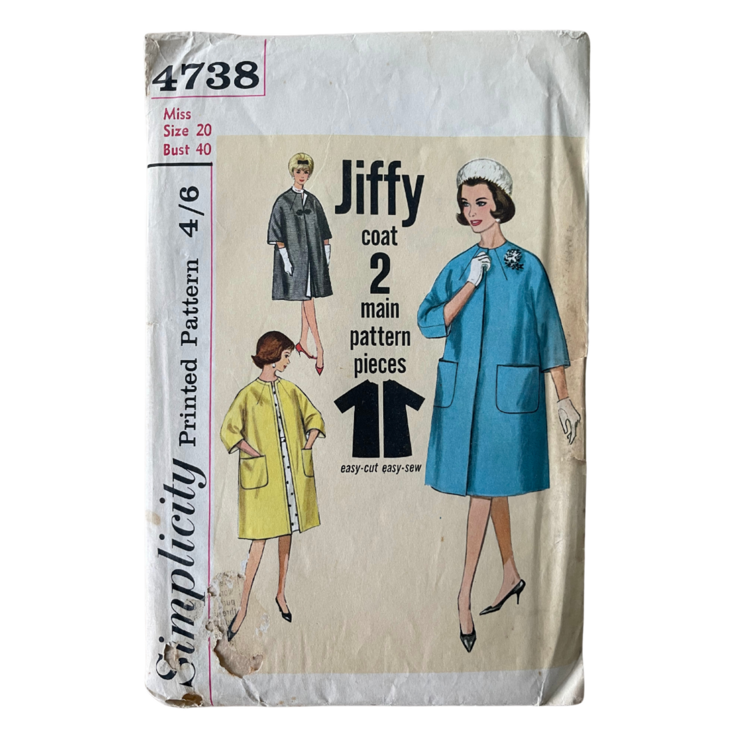 Simplicity 4738 Womens Size 16-18 Coat FF