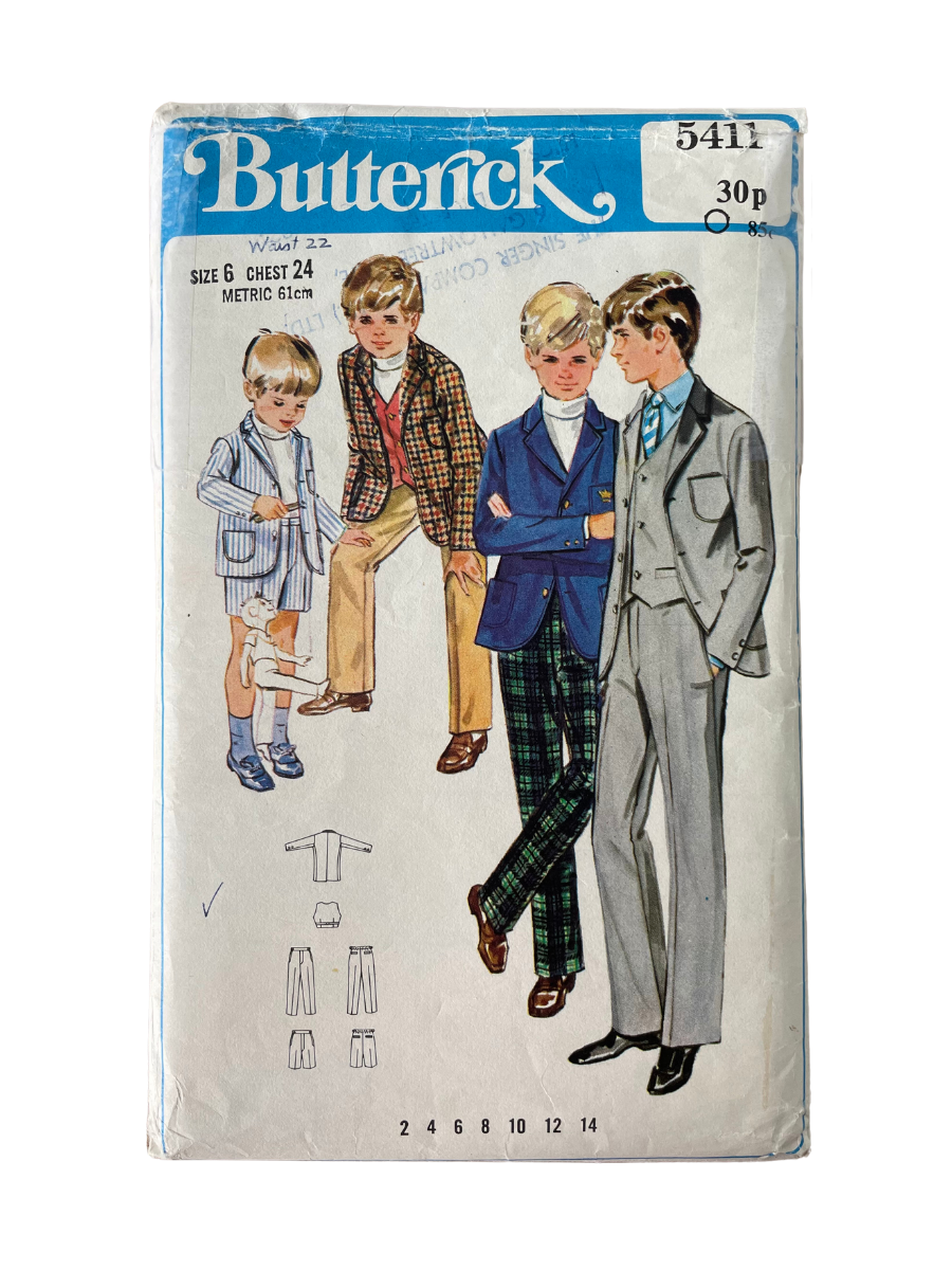 Butterick 5411 Boys Size 6 Suit