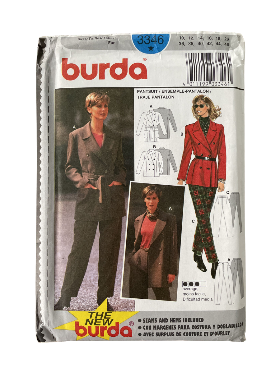 Burda 3346 Womens Size 10-20 Jacket Trousers FF *