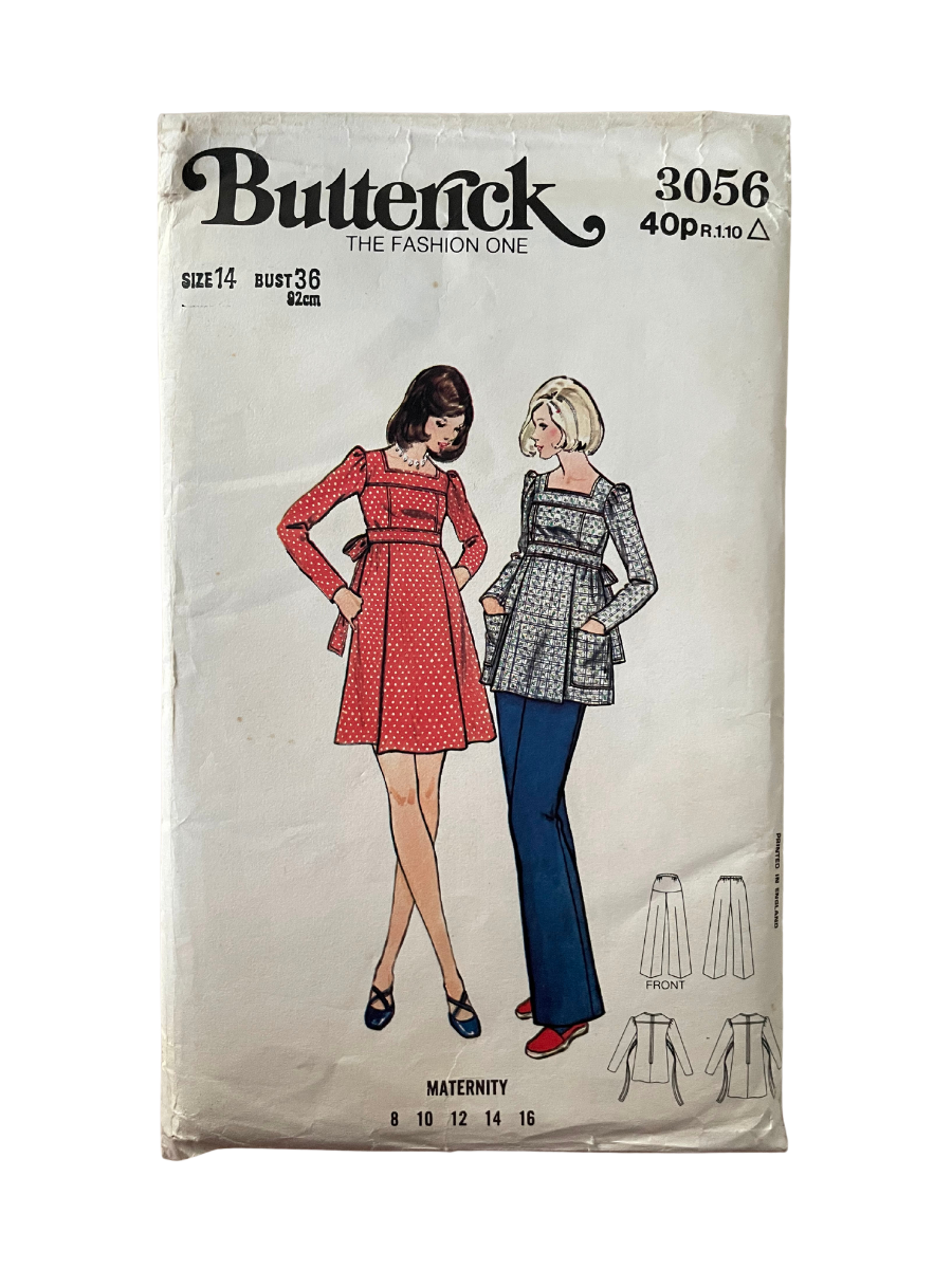 Butterick 3056 Womens Size 12 Maternity Top Dress Trousers FF