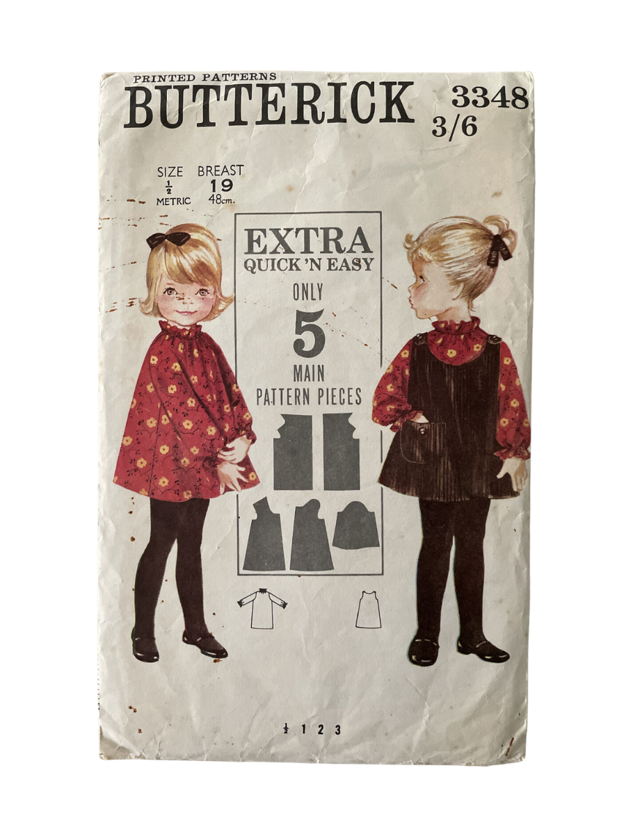 Butterick 3348 Baby Toddler Size 1/2 Dress *