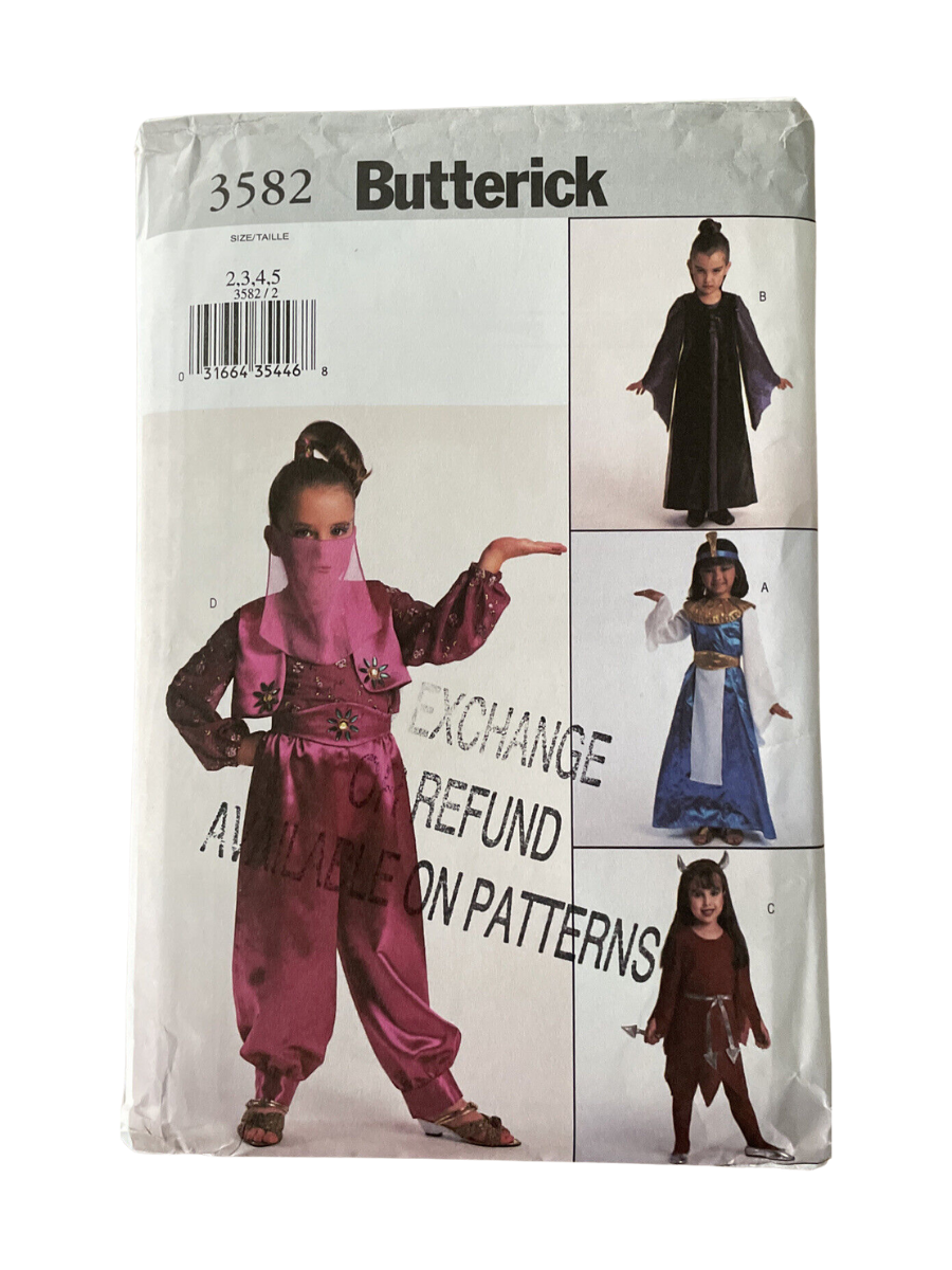 Butterick 3582 Child Size 2-5 Fancy Dress Costume *