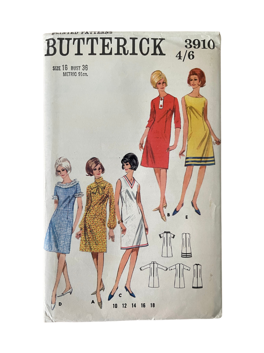 Butterick 3910 Womens Size 12 Dress FF