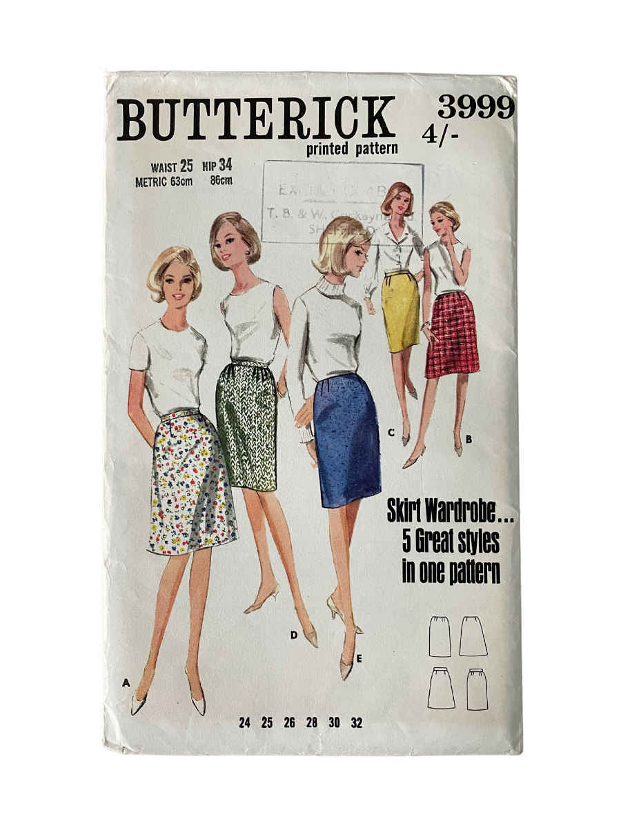 Butterick 3999 Womens Waist 25&quot; Skirt FF *