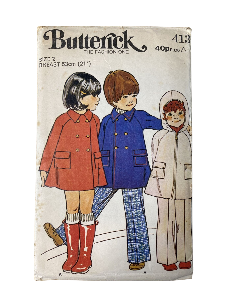 Butterick 413 Childs Size 2 Toddler Coat Trousers *