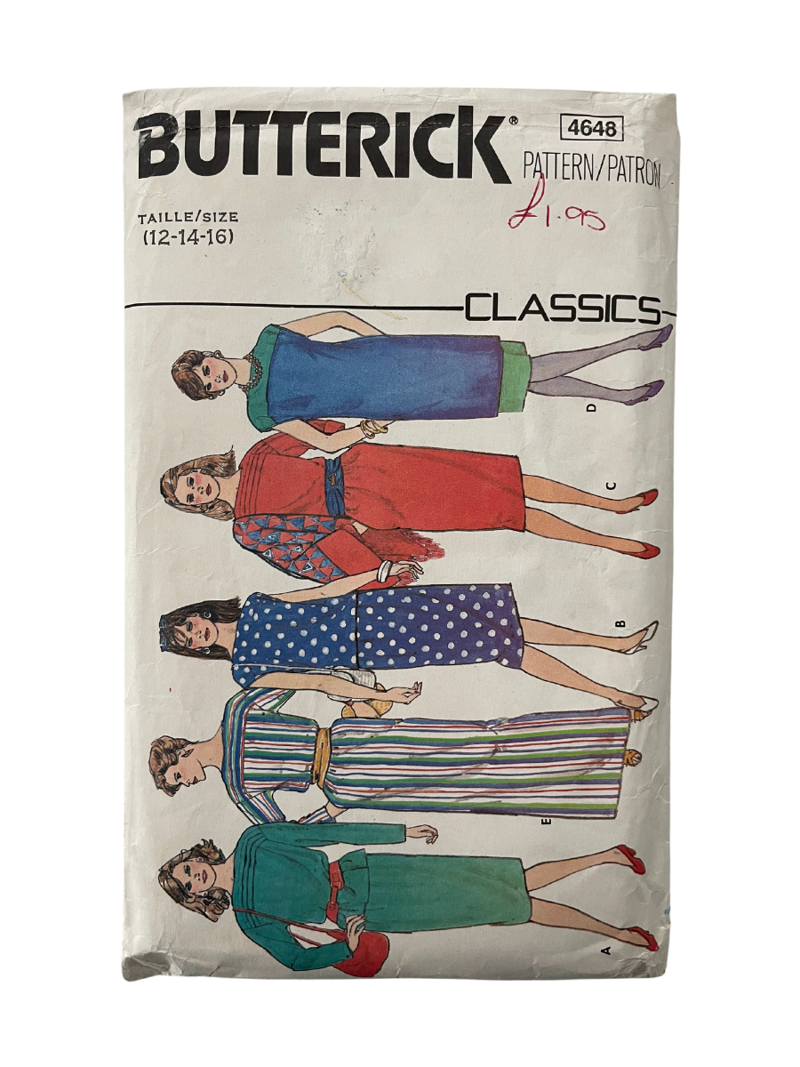 Butterick 4648 Womens Size 12-14 Dress Top Skirt FF