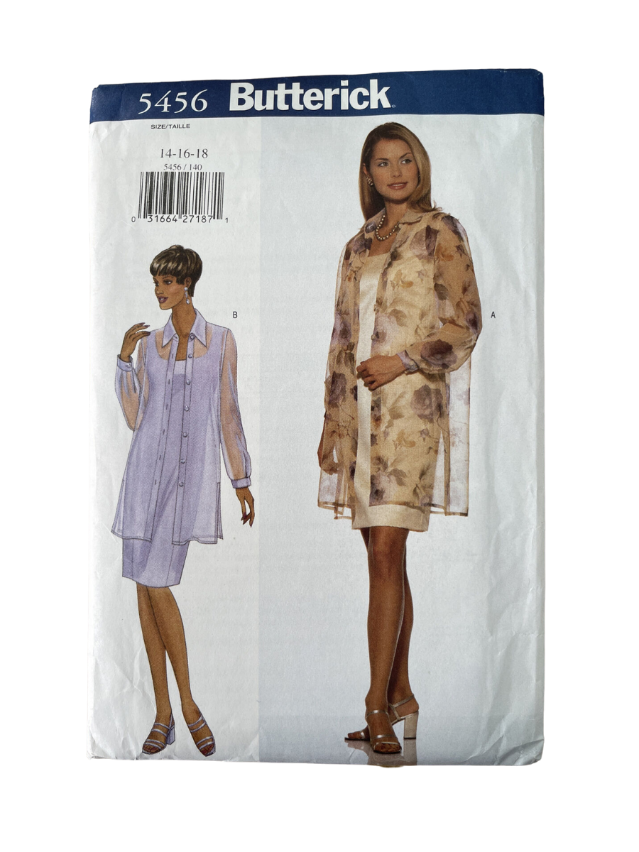 Butterick 5456 Womens Size 14-16 Petite Shirt Dress *