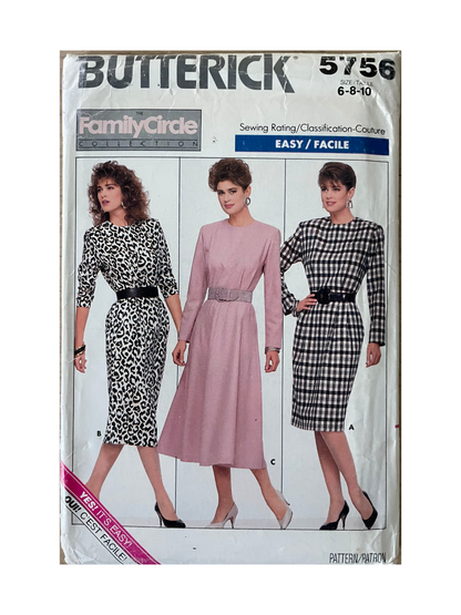 Butterick 5756 Womens Size 6-8 Petite Dress FF