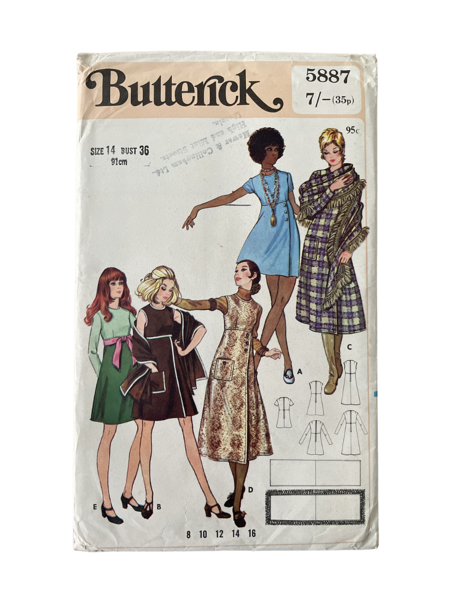 Butterick 5887 Womens Size 14 Dress Stole FF *