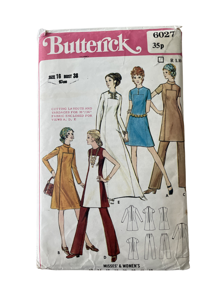 Butterick 6027 Womens Size 16 Dress Tunic Trousers *