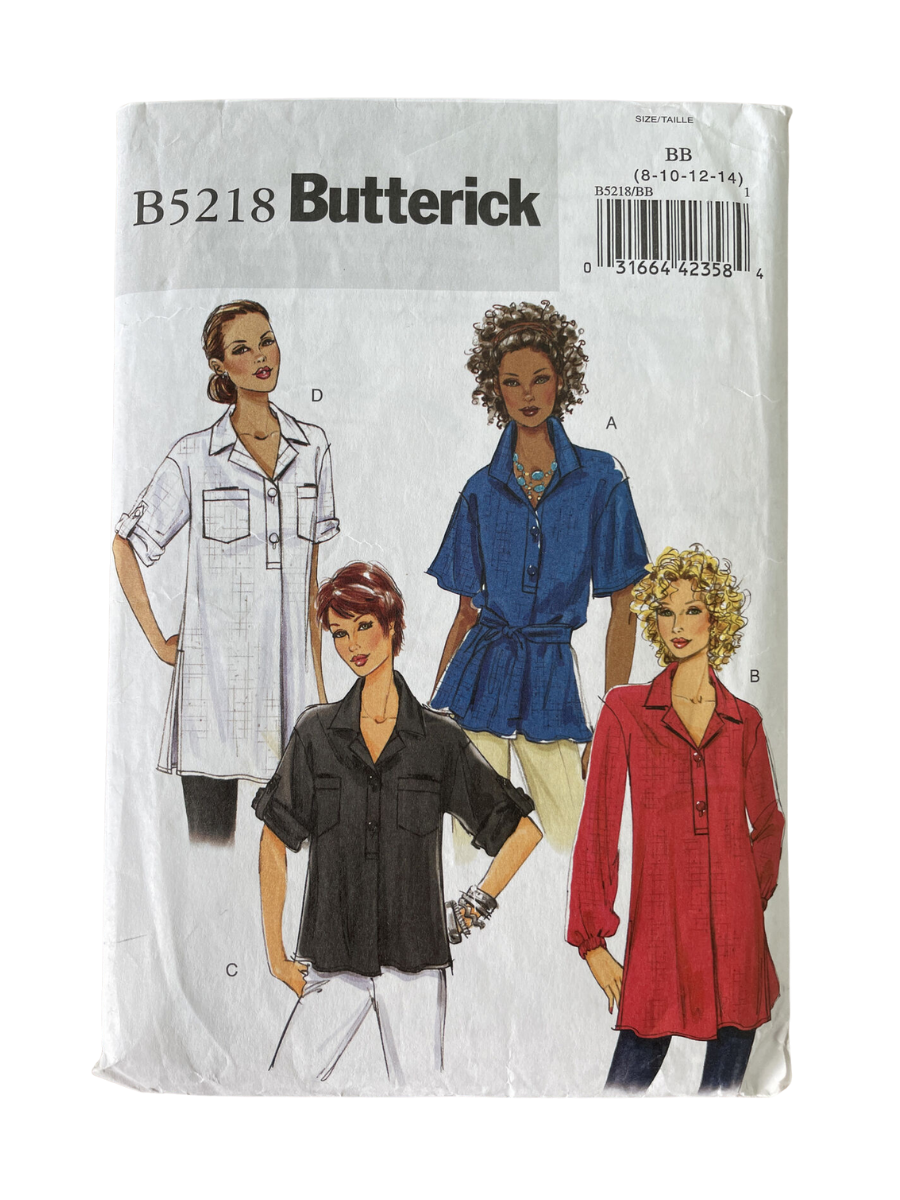 Butterick B5218 Womens Size 8-12 Blouse Shirt Top *