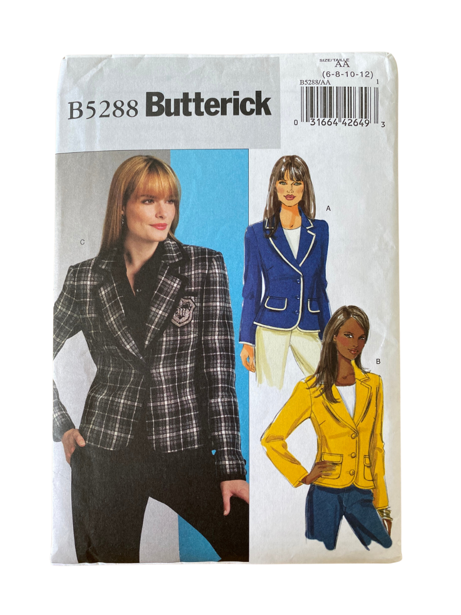 Butterick B5288 Womens Size 6-12 Petite Jacket  *