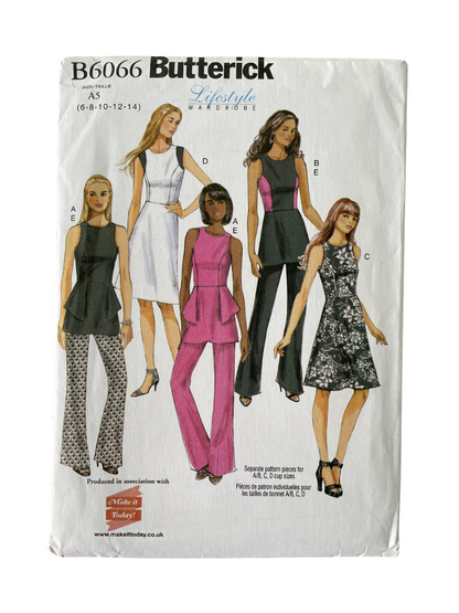 Butterick B6066  Womens Size  6-14 Petite Dress Top Trousers FF