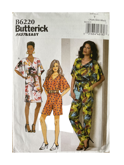 Butterick B6220 Women Size XS-M Dress Jumpsuit FF *