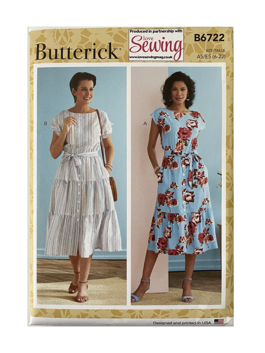 Butterick B6722 Womens Size 6-22 Dress FF