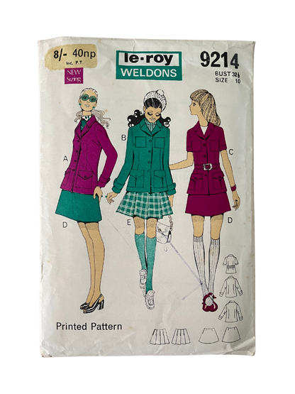 Le-Roy Weldon 9214 Womens Size 8 UK Jacket Skirt