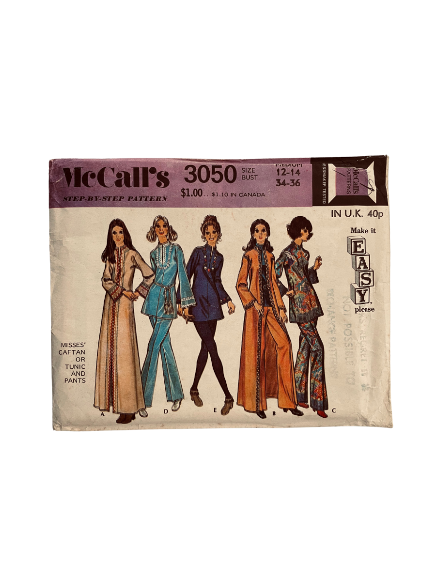 McCalls 3050 Womens Size 12-14 Caftan Tunic Trousers FF