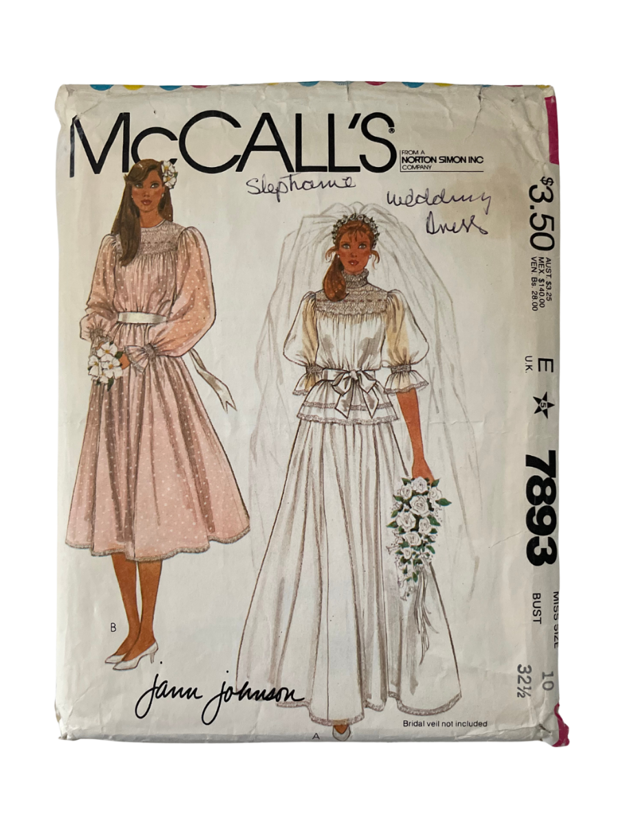 McCalls 7893 Womens Size 10 Wedding Dress Bridesmaid Dress