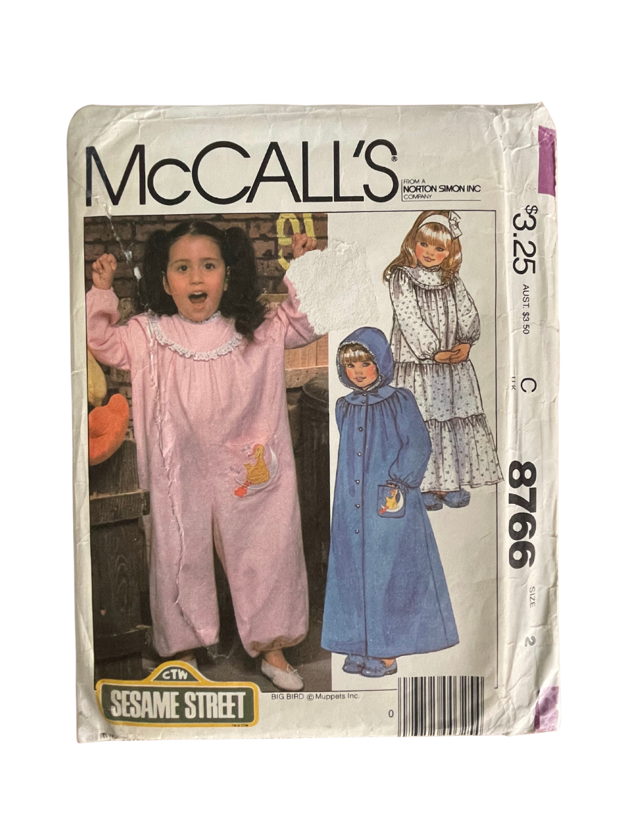 McCalls 8766 Childs Size 2 Nightgown Jumpsuit FF *