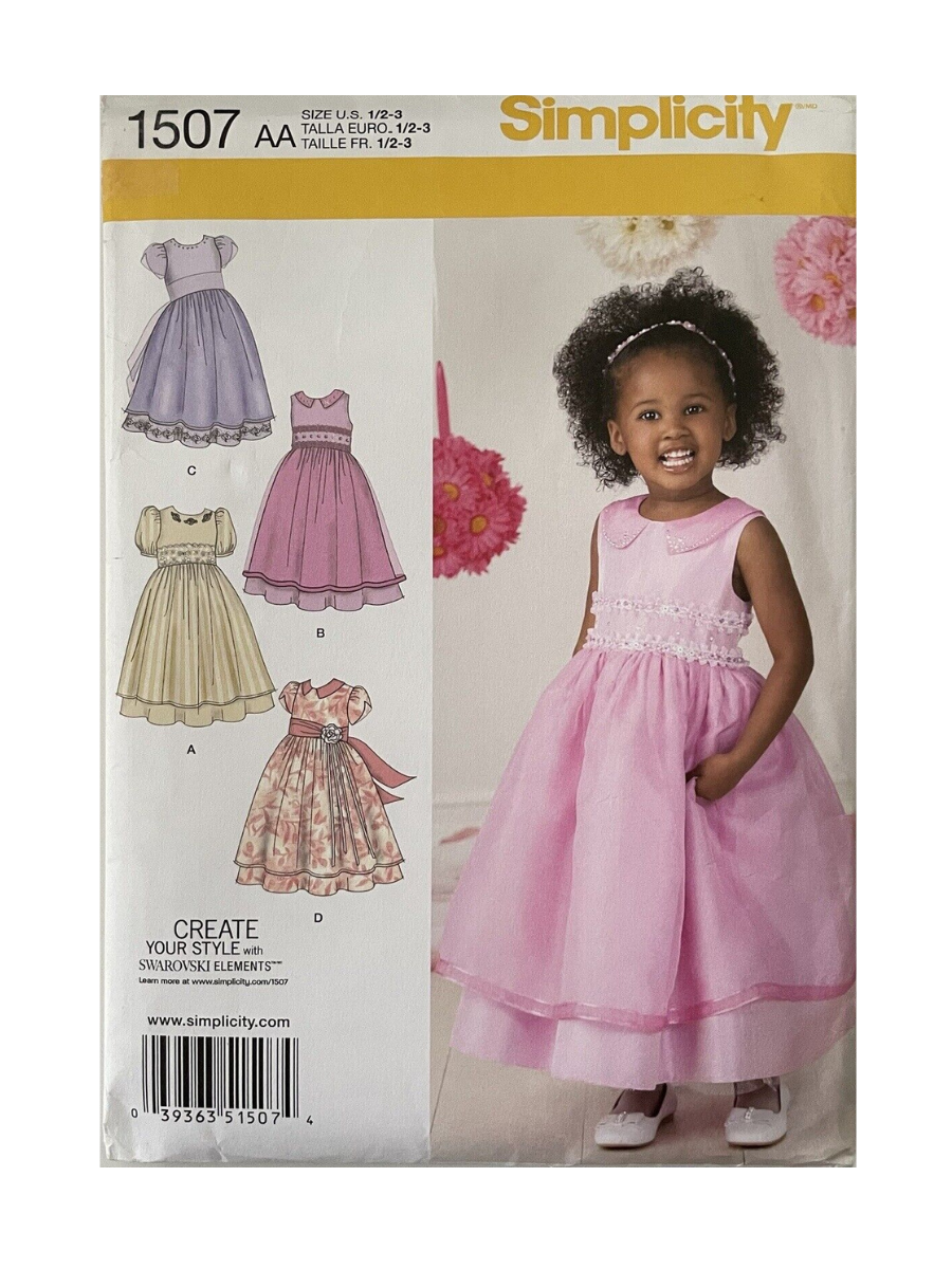 Simplicity 1507 Toddler Size 1/2 Special Occasion Dress