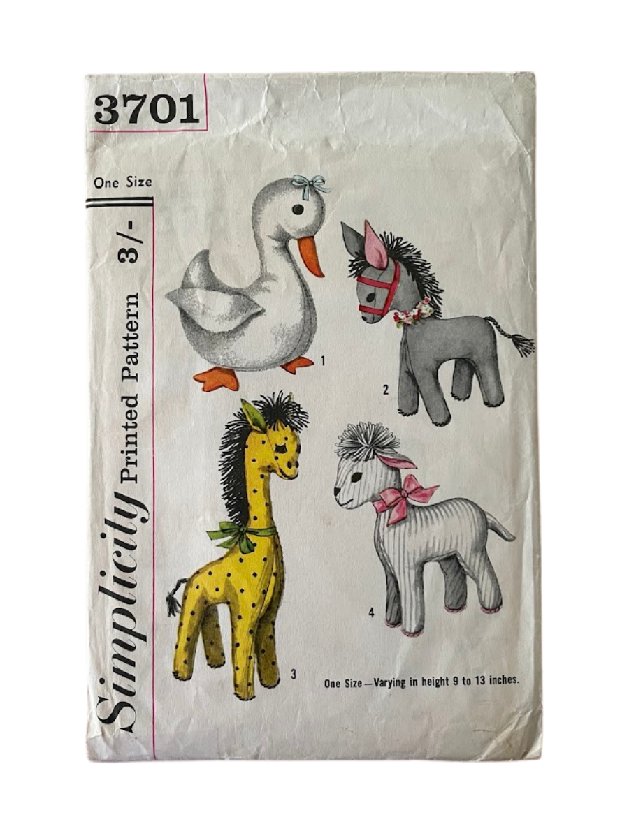 Simplicity 3701 Stuffed Toys