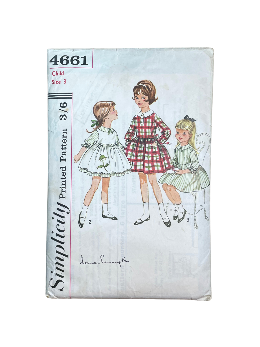 Simplicity 4661 Girls Child Size 3 Dress *