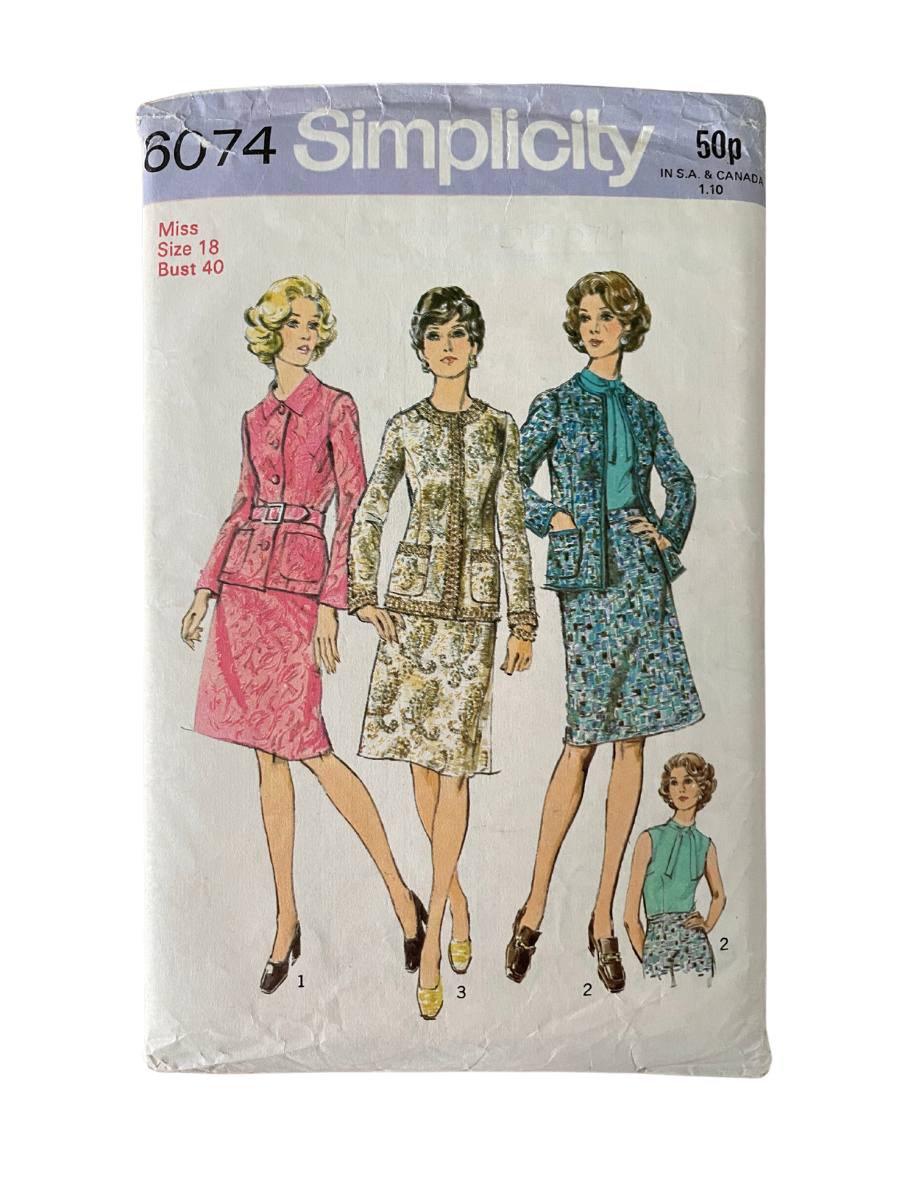 Simplicity 6074 Womens Size 18 Jacket Skirt Blouse