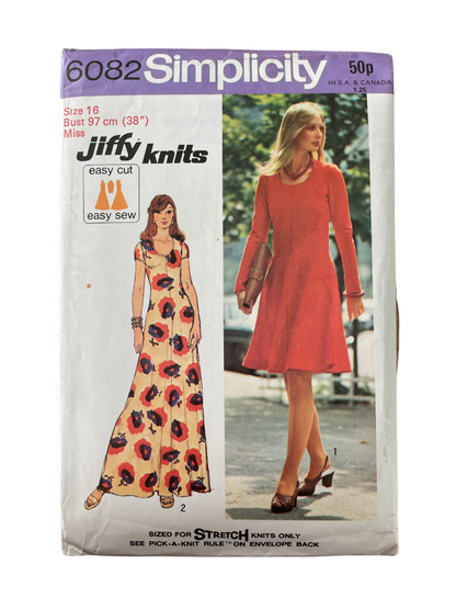 Simplicity 6082 Womens Size 16 Dress