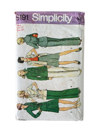 Simplicity 6191 Womens Size 10 Skirt Jacket Trousers