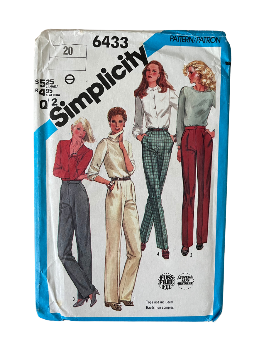 Simplicity 6433 Womens Size 18 Trousers FF