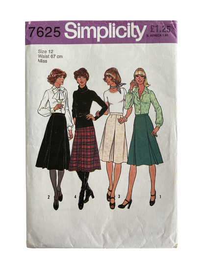 Simplicity 7625 Womens Size 12 Skirt *